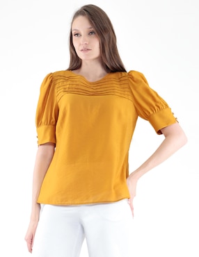 Blusa manga al codo para mujer