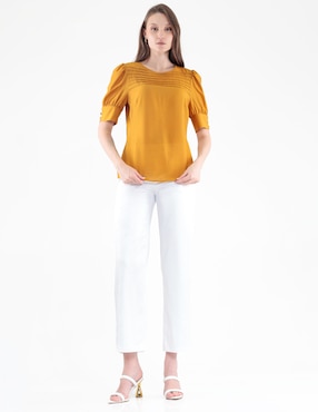 Blusa manga al codo para mujer