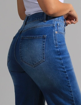 Jeans wide leg Oh Pomp corte cintura para mujer