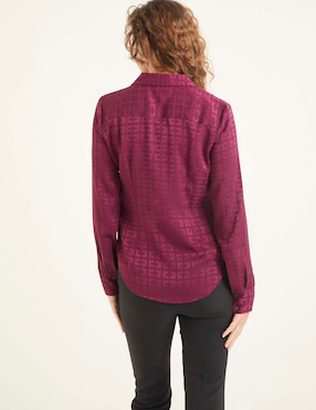 Blusa camisera Liz&Co By Liz Claiborne manga larga para mujer