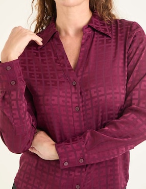 Blusa camisera Liz&Co By Liz Claiborne manga larga para mujer