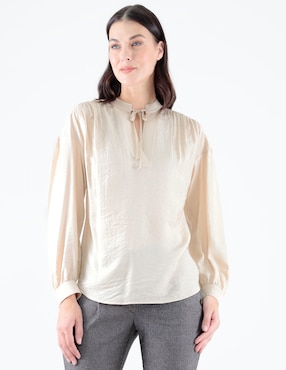 Blusa Pierre Cardin manga larga para mujer