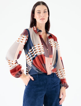 Blusa Pierre Cardin manga larga para mujer