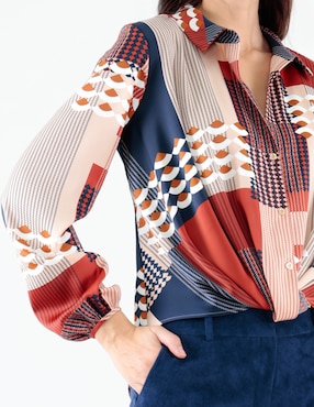 Blusa Pierre Cardin manga larga para mujer