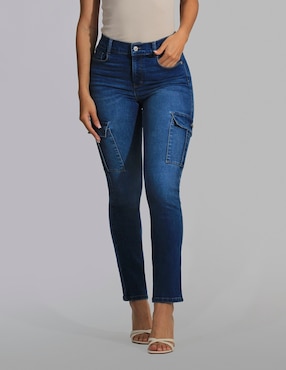 Jeans cargo slim Oh Pomp para mujer