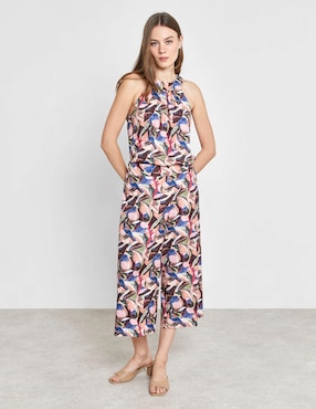 Pantalón capri Valeria By Trucco amplio para mujer