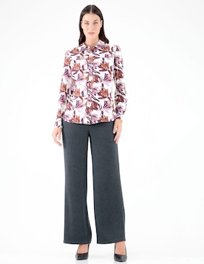 Blusa camisera manga larga para mujer
