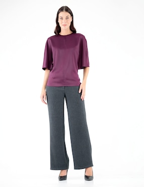 Blusa manga al codo para mujer