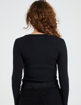 Playera manga larga Lee cuello redondo para mujer