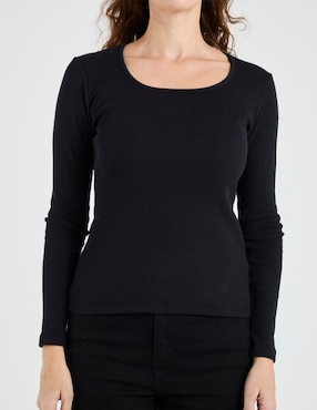 Playera manga larga Lee cuello redondo para mujer