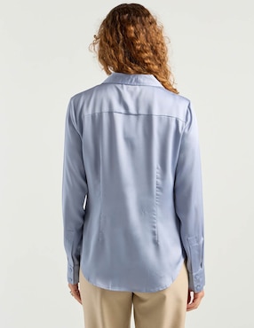 Blusa camisera Liz&Co By Liz Claiborne manga larga para mujer