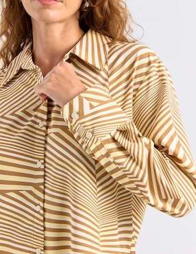 Blusa camisera Liz&Co By Liz Claiborne manga larga para mujer