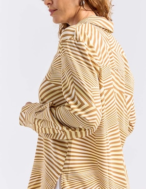 Blusa camisera Liz&Co By Liz Claiborne manga larga para mujer