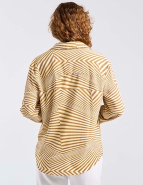 Blusa camisera Liz&Co By Liz Claiborne manga larga para mujer