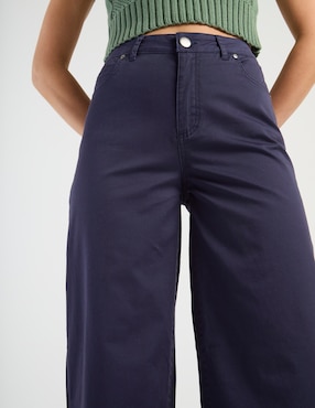 Pantalón relaxed Charol By October wide leg para mujer