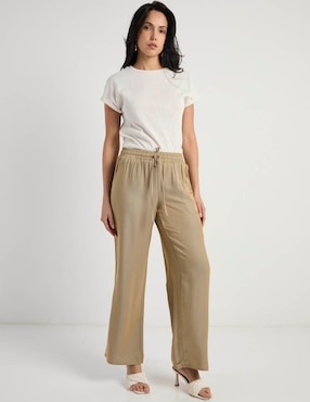 Pantalón easy pant Charol by October amplio para mujer