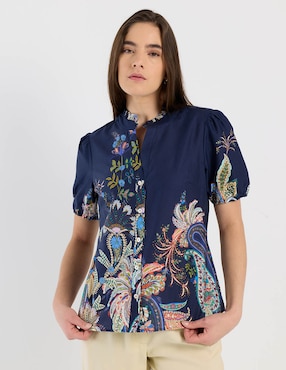Blusa Charol By October manga corta para mujer