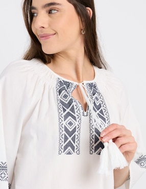 Blusa Charol By October manga 3/4 para mujer