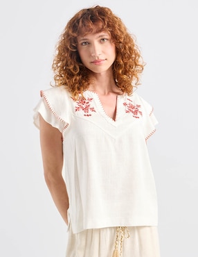 Blusa Charol By October manga corta para mujer