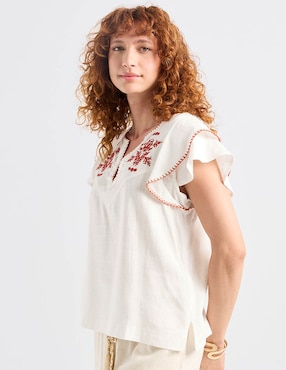 Blusa Charol By October manga corta para mujer