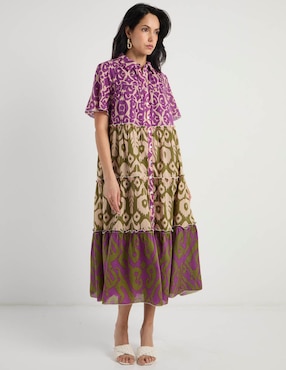 Vestido crop casual Charol By October para mujer