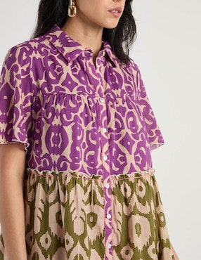 Vestido crop casual Charol By October para mujer