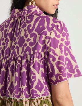 Vestido crop casual Charol By October para mujer