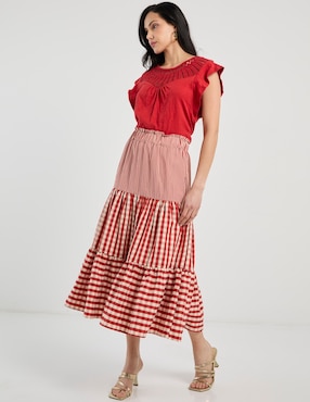 Falda crop Charol By October a la cintura alta