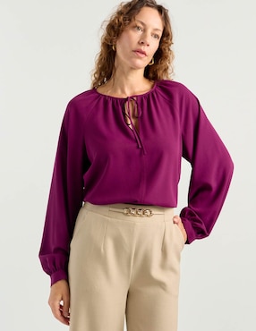 Blusa Liz&Co By Liz Claiborne manga larga para mujer