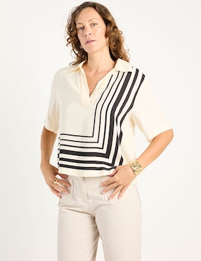 Blusa Liz&Co By Liz Claiborne manga al codo para mujer