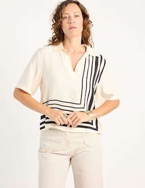 Blusa Liz&Co By Liz Claiborne manga al codo para mujer