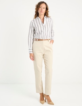 Blusa camisera Liz&Co By Liz Claiborne manga larga para mujer