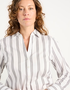 Blusa camisera Liz&Co By Liz Claiborne manga larga para mujer