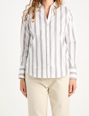 Blusa camisera Liz&Co By Liz Claiborne manga larga para mujer