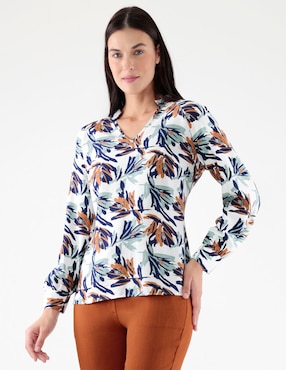 Blusa Pierre Cardin manga larga para mujer