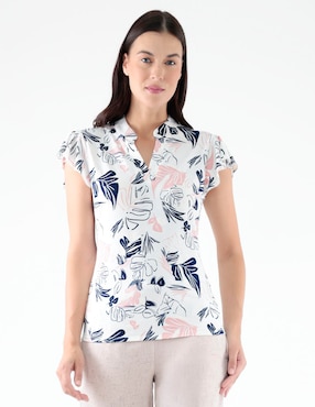Blusa Pierre Cardin manga corta para mujer