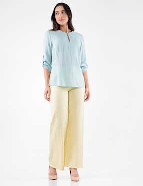 Blusa Pierre Cardin Blossom Green manga 3/4 para mujer
