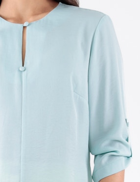 Blusa Pierre Cardin Blossom Green manga 3/4 para mujer