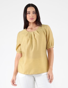 Blusa Pierre Cardin Blossom Green manga corta para mujer