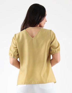 Blusa Pierre Cardin Blossom Green manga corta para mujer