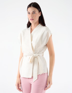 Blusa Pierre Cardin Crepúsculo manga corta para mujer