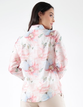 Blusa camisera Blossom Pink manga larga para mujer