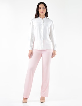 Blusa camisersa Pierre Cardin Blossom Pink manga larga para mujer