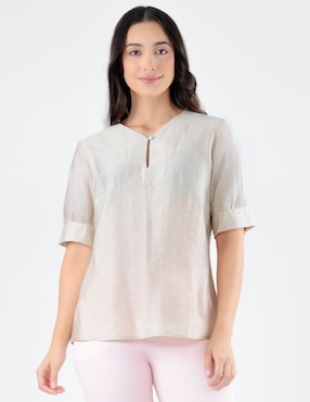 Blusa Pierre Cardin Blossom Pink manga al codo para mujer