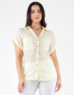 Blusa Pierre Cardin manga corta para mujer