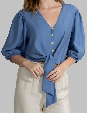 Blusa Bliss by Oh Pomp manga 3/4 para mujer
