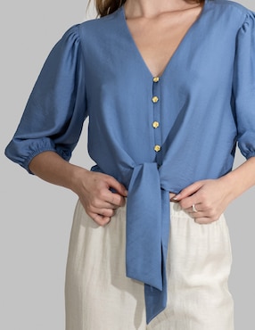 Blusa Bliss by Oh Pomp manga 3/4 para mujer