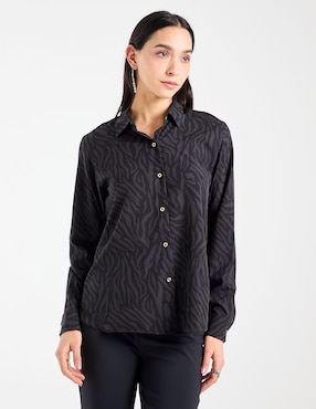 Blusa camisera Parllieni manga larga para mujer