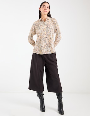 Blusa camisera Parllieni manga larga para mujer