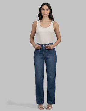 Jeans wide leg cintura alta Oh Pomp para mujer